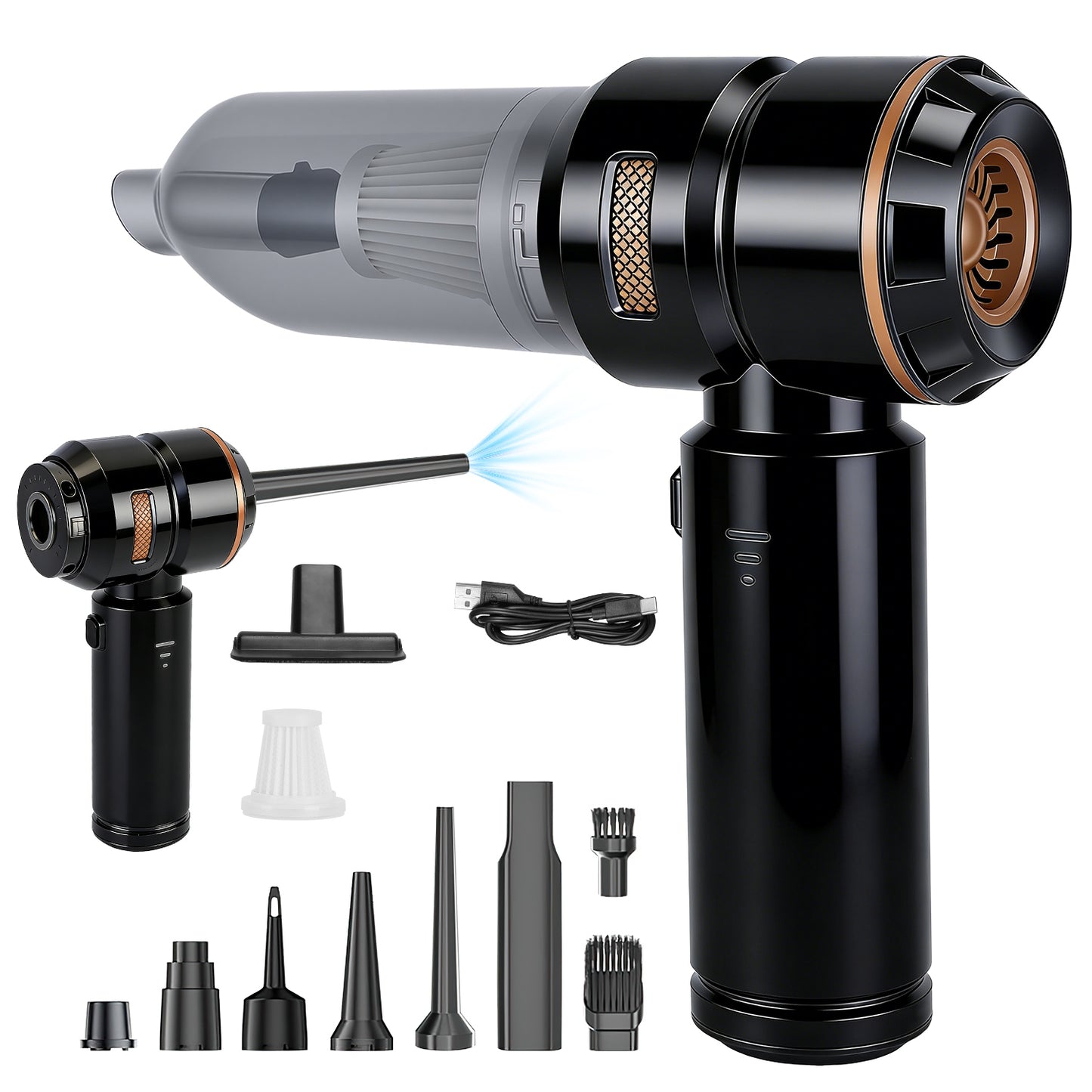 Portable Handheld Car Vacuum Cleaner 4-in-1 Cordless Air Duster & Blower