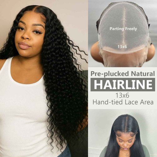 Synthetic Lace Front Wig 13x6 HD Lace Front Wig for Black Women 28inch Curly Hair Glueless Wig Pre-Plucked Wigs Beginner Friendly Natural Hairline Glueless Heat Resistant Lace Front Wig Long Curly Wig