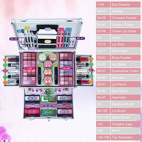 VolksRose All In One Makeup Kit for women full kit Multi-Purpose Combination Surprise Gift Set Beauty Full Make up Essential Starter Kit, Compact and Lightweight Design for Girls Women and Beginners