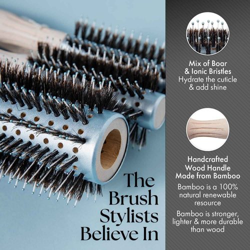 Olivia Garden EcoHair Combo Vent Round Bamboo Hair Brush EH-BOX01