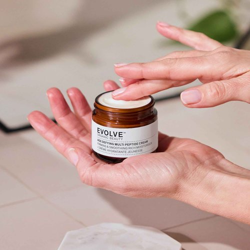 Evolve Organic Beauty - Age Defying Multi Peptide Cream | Firm, Smooth, Moisturize, Nourish | Sacha Inchi Peptides, Ceramides | Vegan, Clean, Cruelty-Free Beauty (2 fl oz | 60 mL)