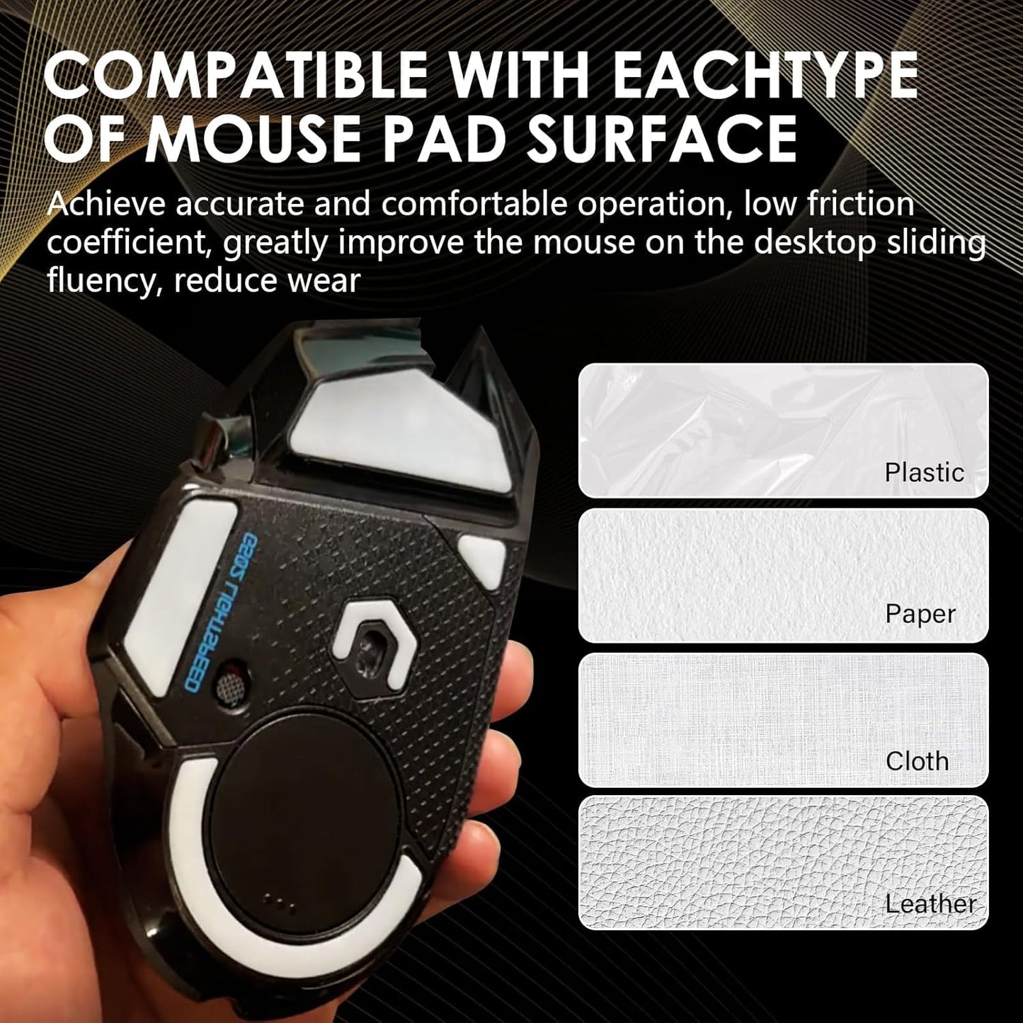 2 Pack G Pro 2 Lightspeed Wireless/G Pro Wireless Gaming Mouse Feet Sliding Stickers, Mice Glass Skates Pad Compatible with Logitech Mouse Feet Replacement (Glide Mice Skates, White PTFE)