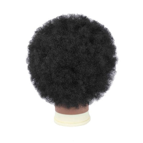 Stancia 6’’ Afro Male Mannequin Head with Beard, Manicans Full Head Real Hair for Hairdresser Barber, Manikin Head for Practice Styling Cornrow Braiding with Clamp Stand