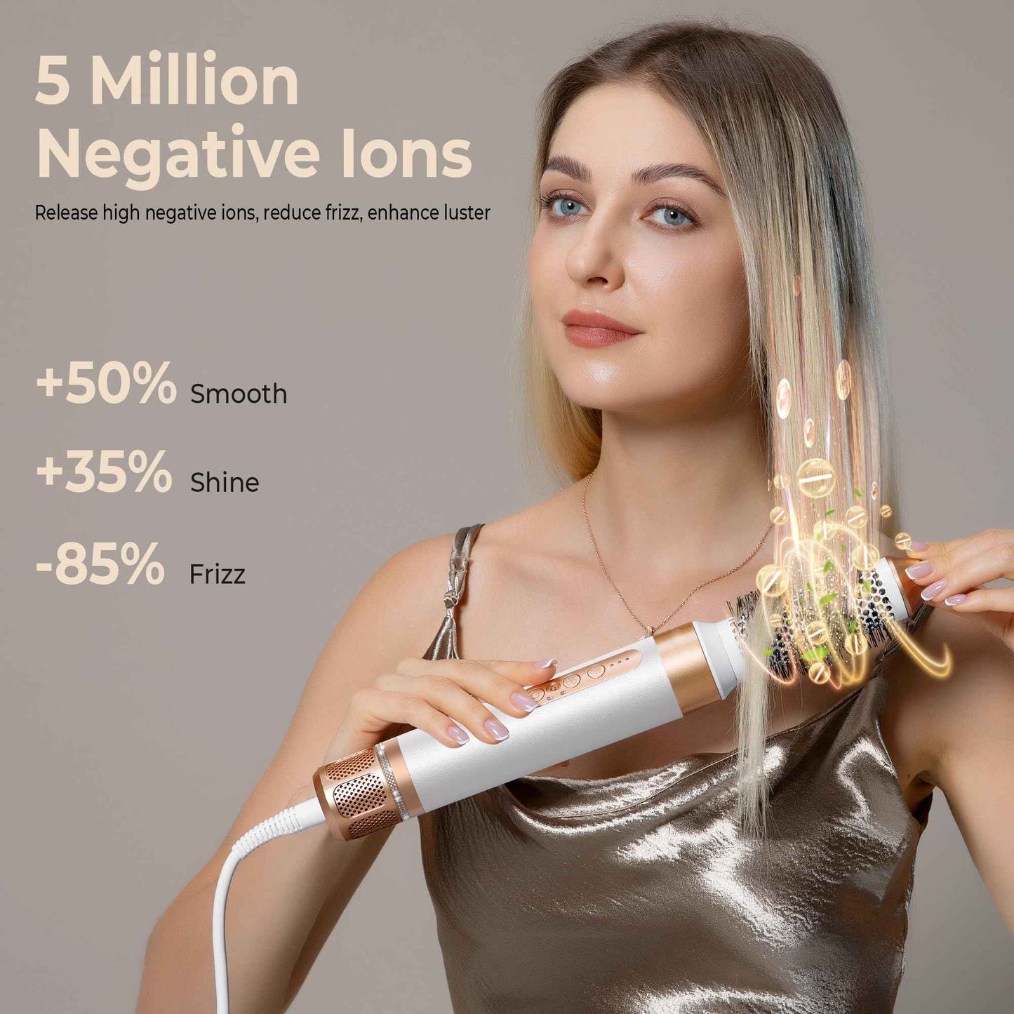 Hair Dryer Brush 7 in ONE, Detachable Fast Drying, Volumizing, Curling, Straightening, Ionic Hair Dryer with Diffuser, Powerful Blow Dryer Brush with Auto- Wrap Curler, Hair Styling Tools Storage Case