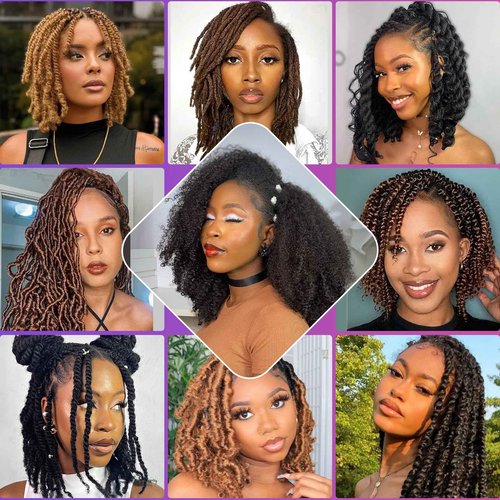 Afro Kinkys Bulk Human Hair for Dreadlocks Extensions Repair Locs, Twist Braiding Afro Kinky Human Hair for Locs Brown Color 22 inches for Micro Locs Extensions 1 Pack 30 Gram（4#/22inch/30g）