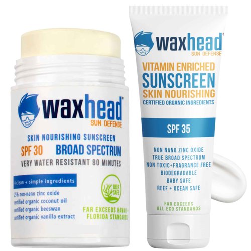 Waxhead Zinc Oxide Sunscreen Bundle — SPF 30 Face Stick (White, 3.7 oz) + SPF 35 Body Cream (4 oz) | 25% Non-Nano Zinc | Mineral, Reef-Friendly, Water-Resistant | Kids, Sensitive Skin, Sport & Tattoos