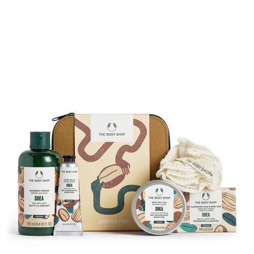 The Body Shop Shea Bodycare Gift Set- Cleasning And Moisturizing For Dry Skin - 2 Items
