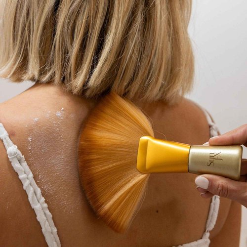 SunFX Post Spray Finish Powder 1LB & Professional Salon Large Fan Brush Combo