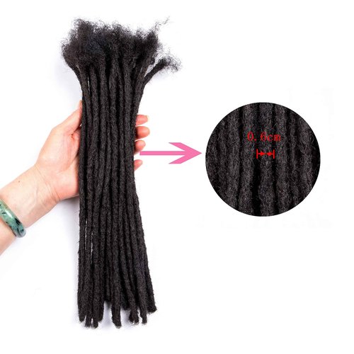 Lovenea Crochet Dreadlocks Extensions 10 Inch 40 Strands 100% Human Hair Locs Extensions All Handmade Crochet Permanent Loc Extensions Diameter 0.6 cm Natural Black Color (10 Inch, 40 Strands)
