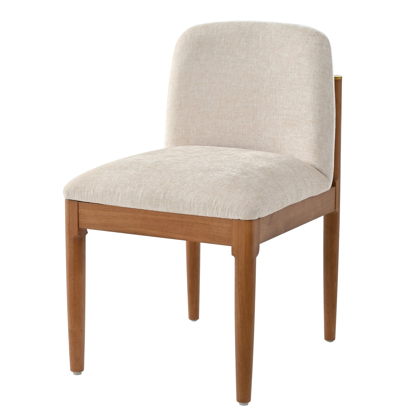 Modern Dining Chair Set of 2 with Woven Rope Backrest - Walnut