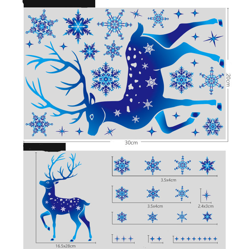 Christmas Elk Snowflake Wall Stickers for Windows & Walls - Festive Home Decor