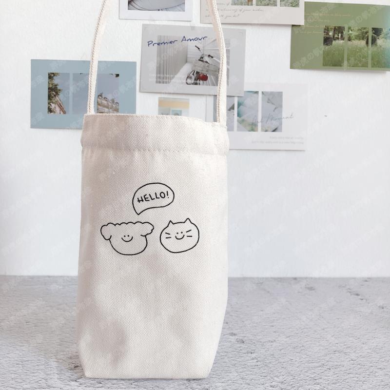 Eco-Friendly Canvas Tote Bag with Universal Cup Set - Multiple Styles