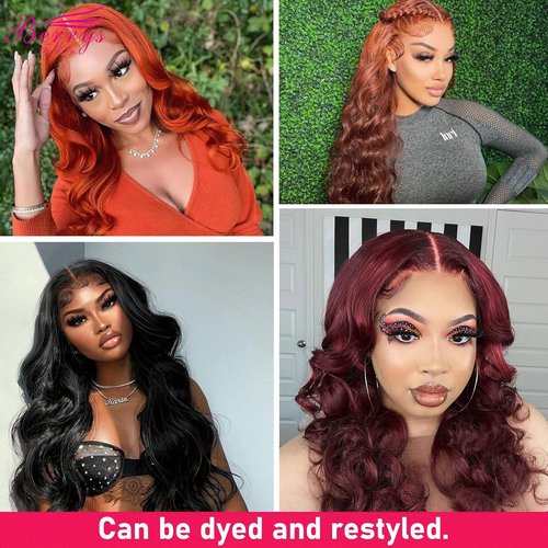 BERRYS FASHION Human Hair Bundles, 9A Brazilian Virgin Human Hair for Black Women, Body Wave Straight, Double Weft, Natural Black, 1 Bundle / 3 Bundles 10 12 14 16 18 20 22 24 26 28 inch