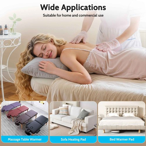 ReFzeg Massage Table Warmer Heating Pad Professional SPA Massage Bed Warmer with 4 Heat Settings, 8 Hour Auto-Off and Overheat Protection for Massage Bed & Spa, 30" x 71"