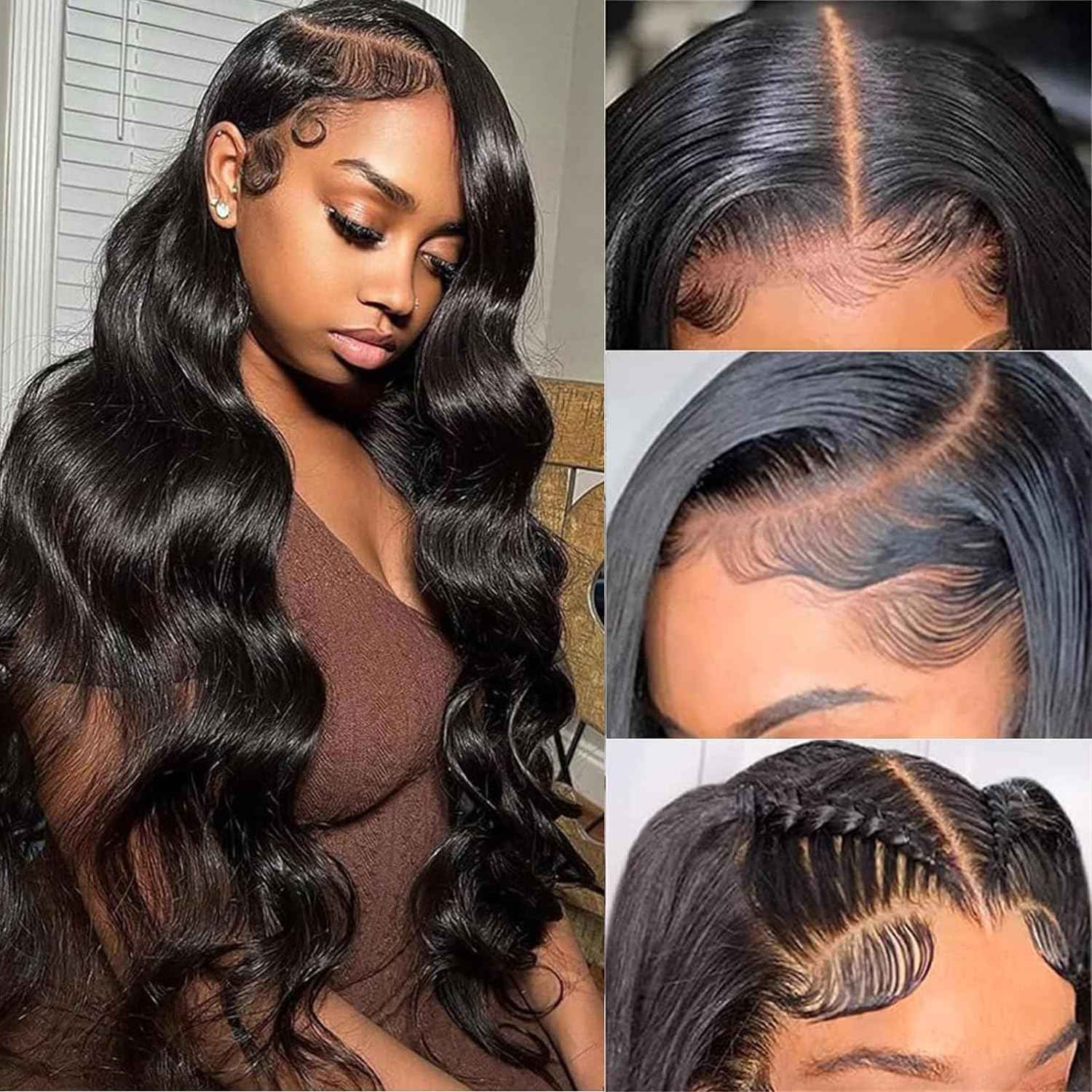 Luminary 24 inch Body Wave Lace Front Wigs Human Hair 13x4 HD Transparent Lace Frontal Wigs Pre Plucked with Baby Hair 180% Density Brazilian Body Wave Human Hair Wigs for Black Women Natural Black