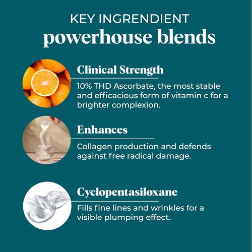 VI Derm Vitamin C Brightening Concentrate – Age-Defying Face Formula with 10% THD Ascorbate, Support for Dark Spots, Uneven Skin Tone, Hyperpigmentation, Fine Lines and Dullness – 1 Fl Oz / 30 mL