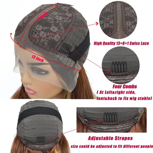 Body Wave Highlight Lace Front Wigs 14a 13x6 hd t Lace Front Wigs Human Hair Pre Plucked 4/27 Colored 180% Density HD Honey Blond Wigs for Black Women Ombre 13x6x1 Transparent Body Wave Wig ( 24 Inch)