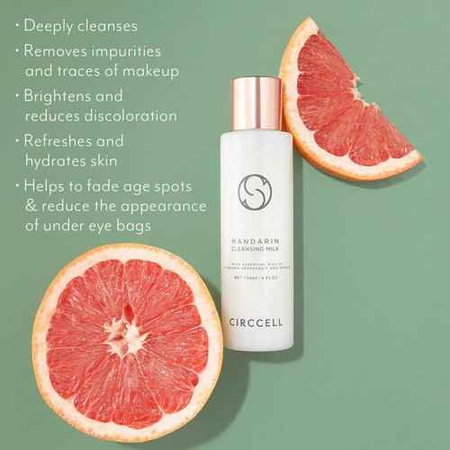 CIRCCELL Geothermal Clay Cleanser and Mandarin Cleansing Milk - Hydrating Facial Cleansers - Suitable for All Skin Types