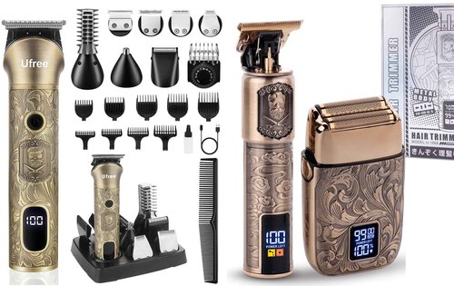 Ufree All in One Beard Trimmer for Men with Electric Foil Shavers Hair Trimmer, Barber Clippers Electric Razor, Professional Men Grooming Kit, Birthday Gifts for Him Men