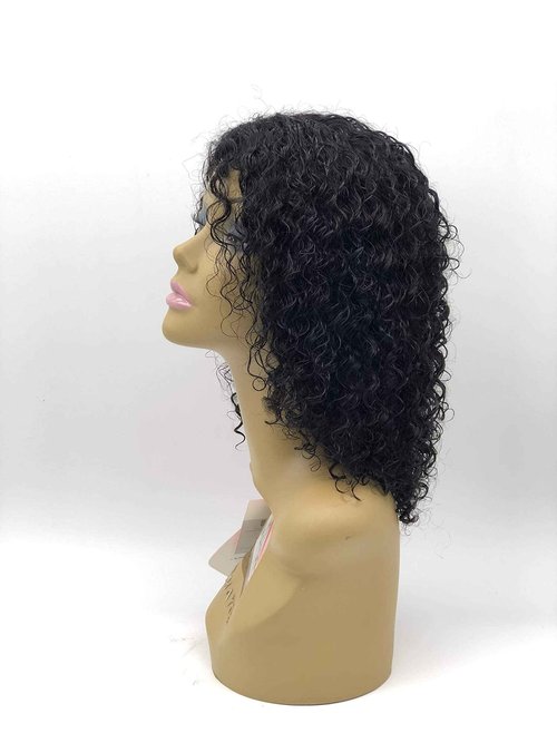Mayde Beauty Human Hair Invisible Hand-Tied Lace Part Wig Wet N Wavy Deep Curl (NATURAL)