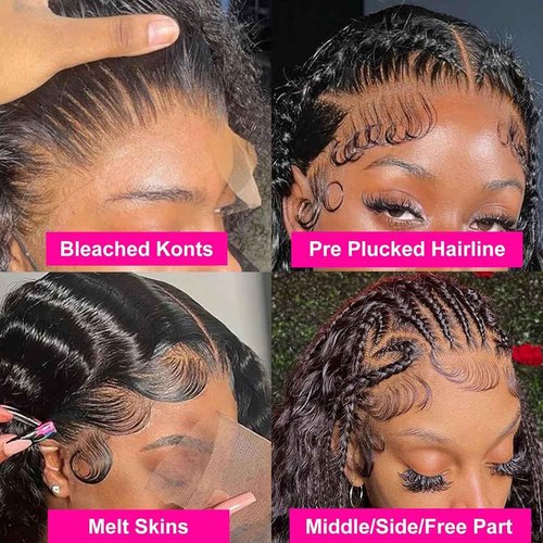 UTracycoy 30 Inch Lace Front Wig Human Hair Pre Plucked 180 Density 13x4 HD Transparent Deep Wave Lace Frontal Wigs for Black Women Deep Curly Human Hair Lace Front Wigs (30 Inch)