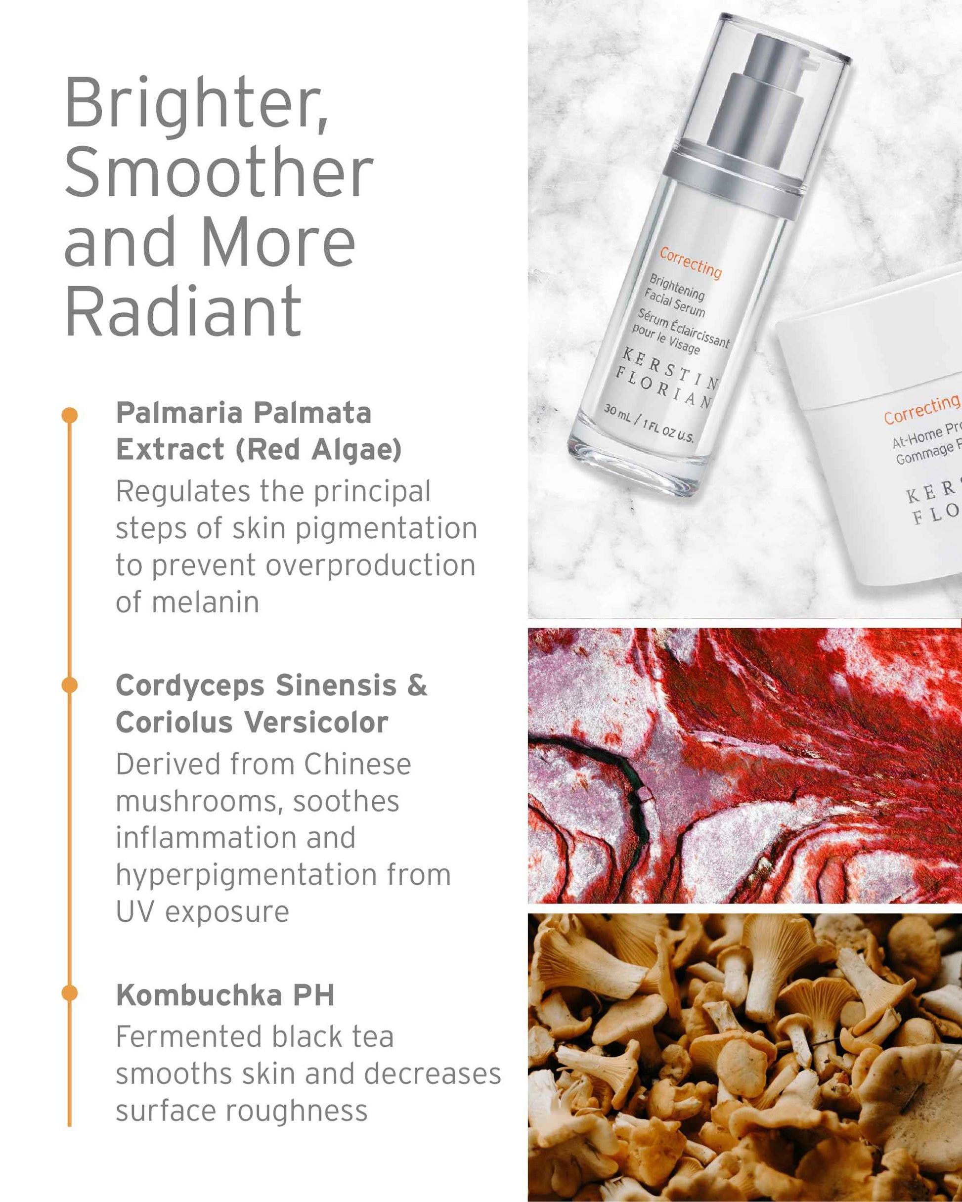 Kerstin Florian Brightening Facial Serum | Vitamin C Complex Boosts Collagen | Evens Skin Tone and Reduces Dark Spots | Facial Serum for All Skin Types (1 fl oz)