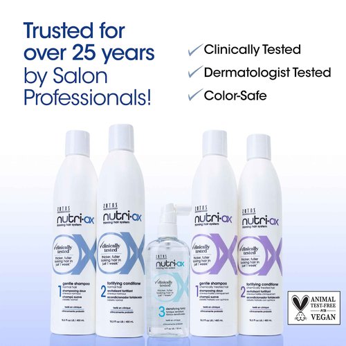 NUTRI-OX Gentle Shampoo & Conditioner & Tonic | Thicker, Fuller-Looking Hair | Normal Thinning Hair | Peppermint | Clinically & Dermatologically Tested | 33.8 Fl Oz