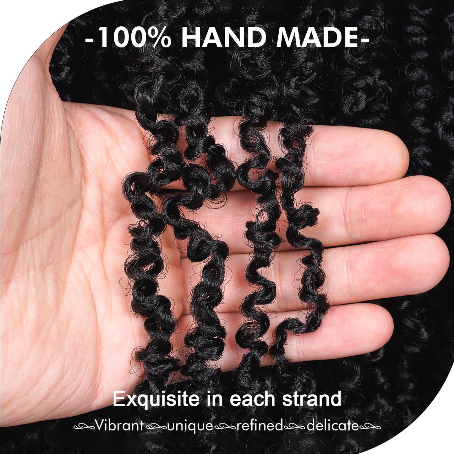 GIX Yanky Twist Crochet Hair - 16 Inch 8 Packs (240 Strands) Natural Black Pre-twisted Fluffy Spring Mini Twist Short Bob Passion Twist, Pre-Looped Crochet Braids Braiding Hair (16 Inch, 1B-8P)