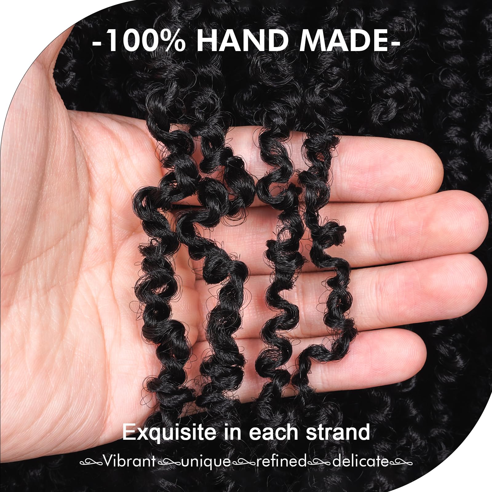 GIX Yanky Twist Crochet Hair - 16 Inch 8 Packs (240 Strands) Natural Black Pre-twisted Fluffy Spring Mini Twist Short Bob Passion Twist, Pre-Looped Crochet Braids Braiding Hair (16 Inch, 1B-8P)