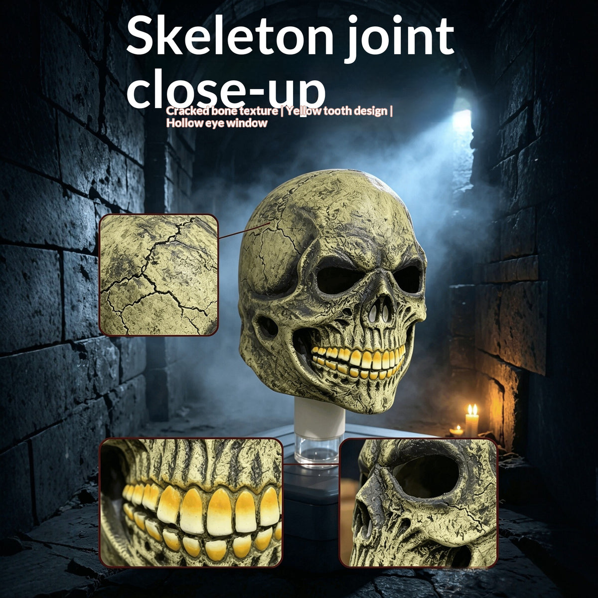Halloween Skull Mask Soft Silicone Face Mask for Party & Costume