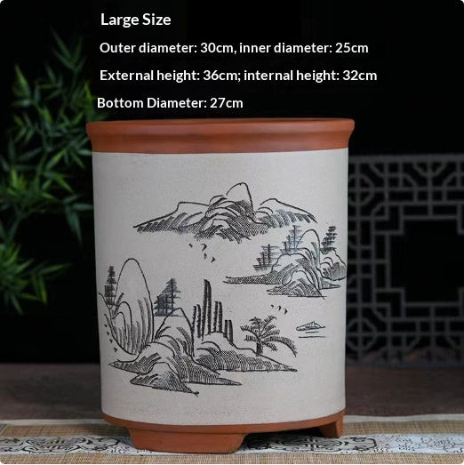 Indoor Plant Pots for Vegetables and Orchids - Breathable Clay Flower Containers