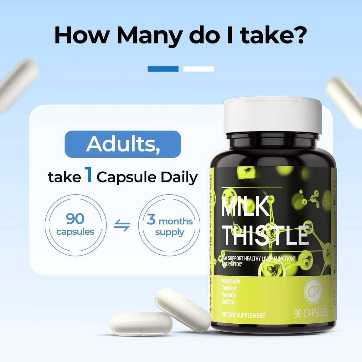 Milk Thistle Liver Support Capsules - 90 Count