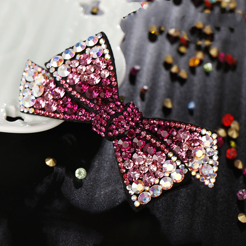 Elegant Rhinestone Bow Hair Clip - Women's Fashion Hair Accessory