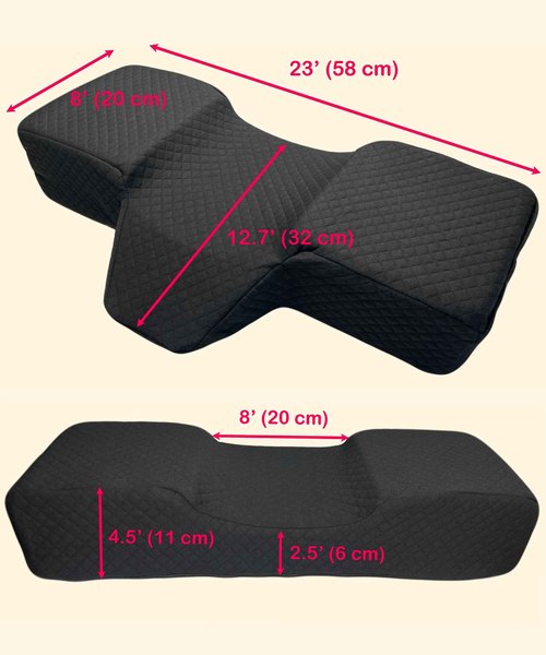 XOLLOZ | Head Pillow + Leg Pillow + Lash Bed Cover | Curved Memory Foam Lash Bed Pillow with Neck and Back Support | Bolster Pillow for Leg and Knee Support | Spa Bed Cover for Lash Extension Bed