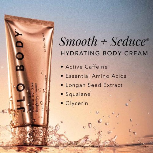 JLO BEAUTY Firming Body Lotion & Hydrating Moisturizer, Enriched with Peptides, Hyaluronic Acid, Ceramides & Caffeine, Whipped Body Cream For Women, Firming Skin Care, Smooth + Seduce, 6.7 Oz