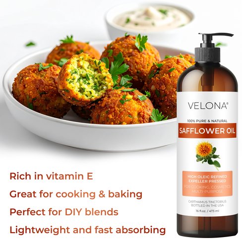 velona Safflower Oil 1 Gallon / 128 Fl Oz | 100% Pure and Natural Carrier Oil | Refined, Expeller Pressed | Cooking, Skin, Hair, Body & Face Moisturizing | Use Today - Enjoy Results