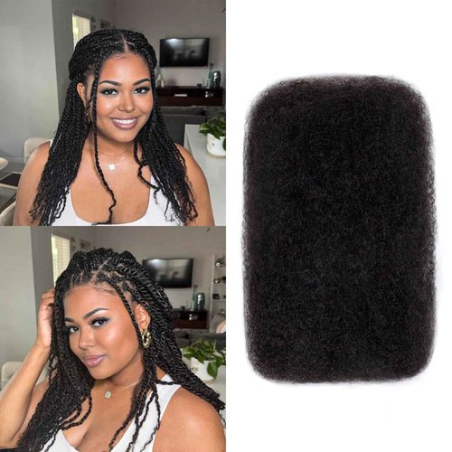 Afro Kinkys Bulk Human Hair -100% Real Human Hair for Mini Twist, Braiding, Loc Extensions & Crochet, Kinky Curly Hair Bundles, Natural Afro Bulk for Dreadlocks(1B, 20 Inch(Pack of 1))