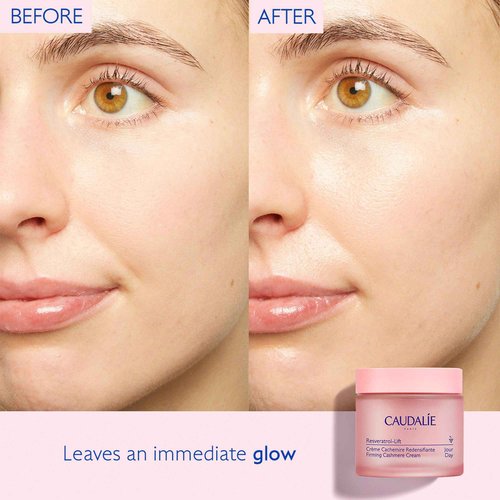 Caudalie Resveratrol-Lift Retinol Alternative Firming Cashmere Cream, Anti-Aging Moisturizer with Resveratrol, Hyaluronic Acid & Vegan Collagen, Refillable Jar - 50 mL