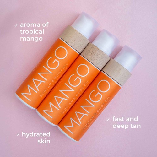 COCOSOLIS MANGO Tanning Accelerator XL | With Vitamin E & Mango Scent for a Fast, Deep Tan - Tanning Oil for Beach or Tanning Beds – Sun Tan Oil for Face & Body (6.76)