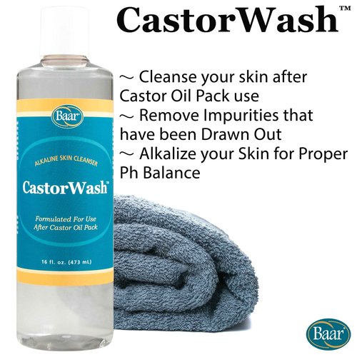Baar Castor Oil Packs Kit: Heating Pad with Auto Shut Off; Cold Pressed, Cold Processed, Hexane Free, Palma Christi Castor Oil; Reusable, Unbleached Wool Flannel Cloth; & Disposable Castor Oil Packs