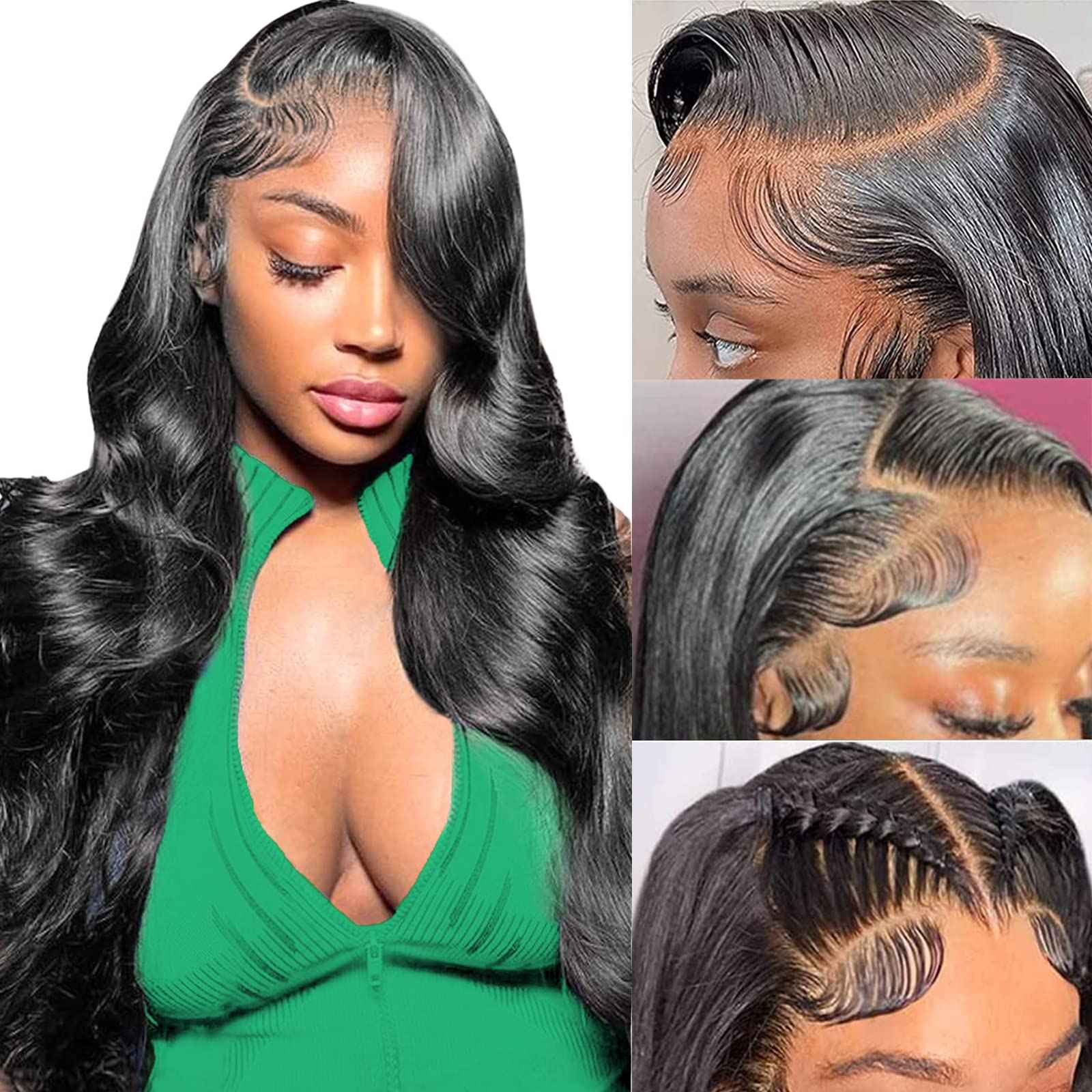 30 Inch Lace Front Wig Human Hair 13x6 HD Body Wave Lace Front Wigs Human Hair Pre Plucked 180 Density Frontal Wigs Human Hair wigs for Black Women 10A Glueless Wigs Human Hair Pre Plucked wig