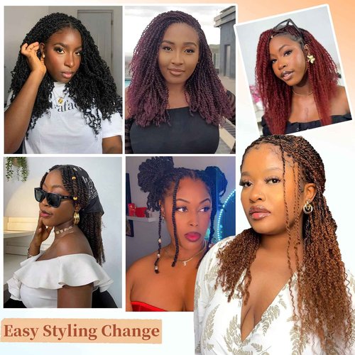 Afro Kinkys Bulk Human Hair For Twist 20 Inch Kinky Curly Human Hair Natural Black For Mini Twists Micro Locs Dreadlock Extensions(20inch 2 Bundles, 1B)