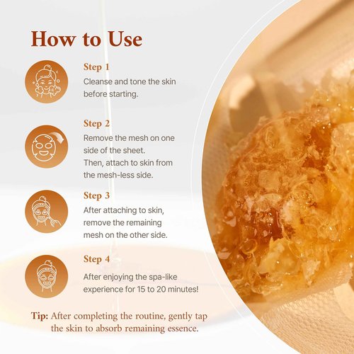 STEAMBASE Manuka Honey Propolis Perfect Shield Mask | Face Sheet Mask | Hydrating, Anti-Aging, Cooling, Elasticity, Fine Lines Repair | Facial for Dry and Sensitive Skin | Korean Skin Care | 10 Sheets