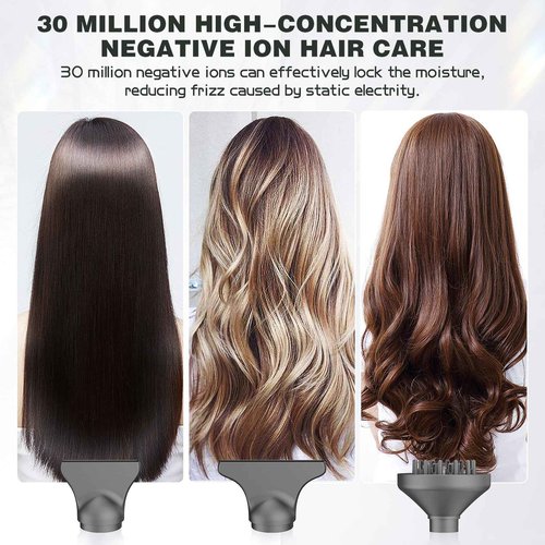 slopehill Professional Ionic Hair Dryer with Diffuser - Lightweight, Compact, Powerful & Fast Salon Blow Dryer with High Speed Brushless Motor for Travel, Women & Men (Ceramic, Black)