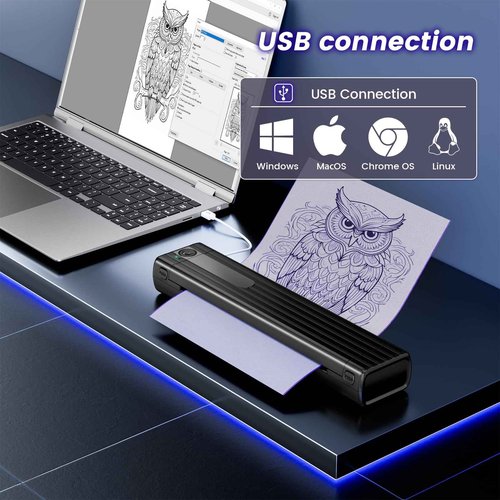 COLORWING Tattoo Stencil Printer, TP83 Upgrade Wireless Tatoo Printer with 10pcs Transfer Paper, Professional Tattoo Printer Compatible with Smartphones & PC