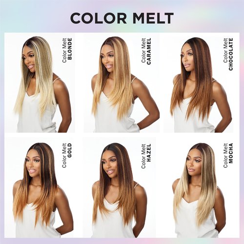 Sensationnel What Lace 13X6 Wigs - Giana 28 Inch Human Hair Blend Lacefrontal Glueless Synthetic With Natural Density Preplucked Hairline (1B OFFBLACK)