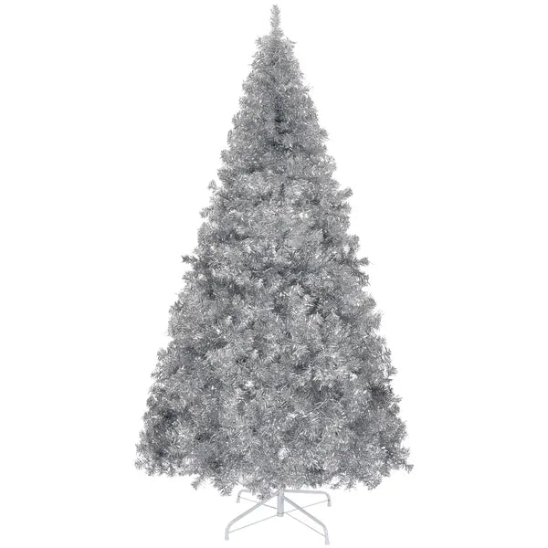 6 FT Pre-Lit Silver Christmas Tree with Remote Control & 300 Lights