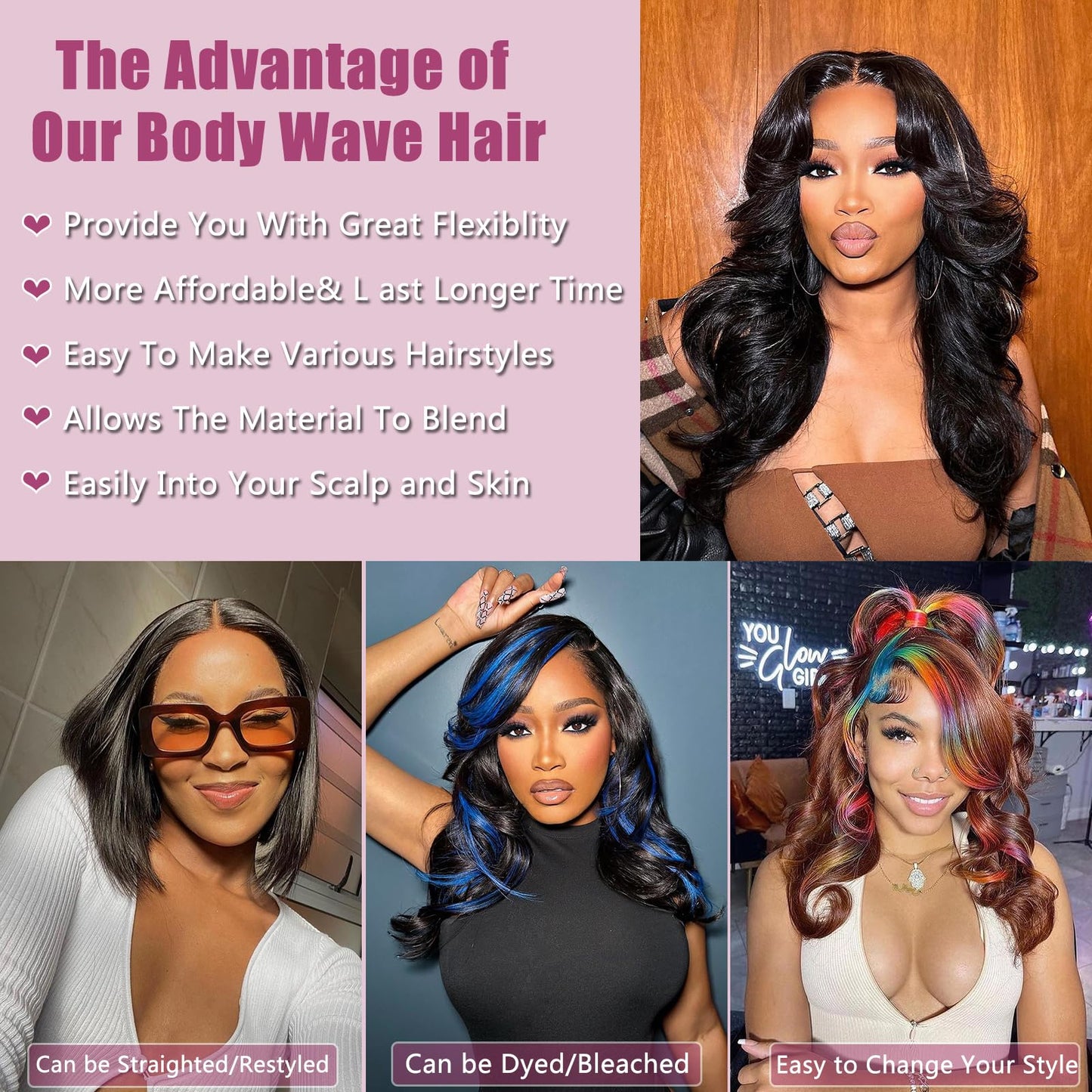Human Hair Bundles with Frontal (14 14 16 16+14Frontal) 12A Body Wave Bundles with Frontal 13x4 HD Lace Frontal Brazilian Virgin Hair 4 Bundles with Frontal 150% Density Natural Color