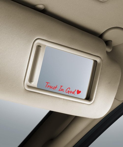 SCUARI 4PCS Car Stickers,Cars Decals,Car Accessories Trust in God Rearview Mirror Sticker,Auto Stickers and Decals,Auto Decals for Women,Trust in God Mirror Decoration,Fits Most Vehicles (Red)