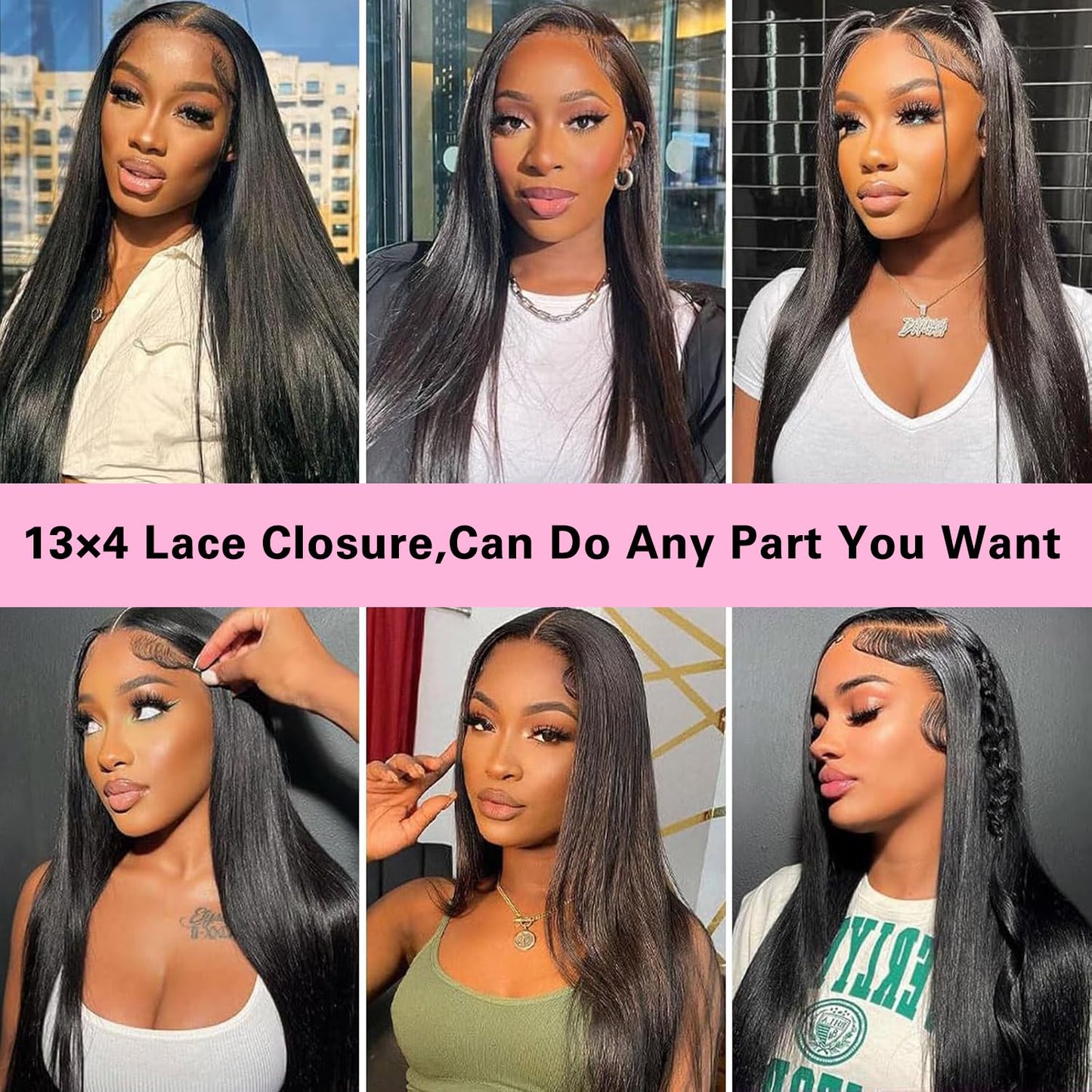 13x4 Lace Frontal Closure Straight Human Hair Ear to Ear HD Lace Free Part Brazilian Hair Extensions 0.095 mm Ultra Thin Invisible Lace Closure Pre Plucked Natural Hairline with Baby Hair 14Inch